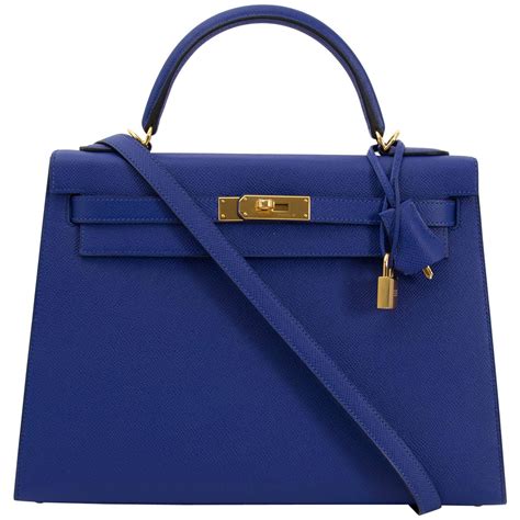 HERMES Epsom Kelly Sellier 32 Bleu Izmir 